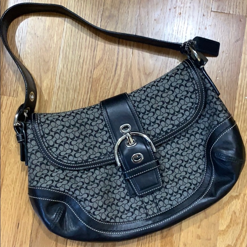 Black Coach Bag with CC print